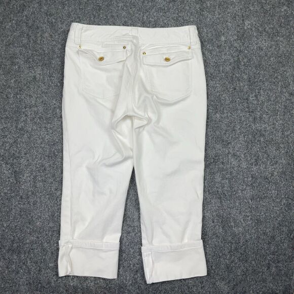 Michael Kors Jeans Womens Size 6 White  Capri Roll Cuff Preppy Coastal - Picture 2 of 9